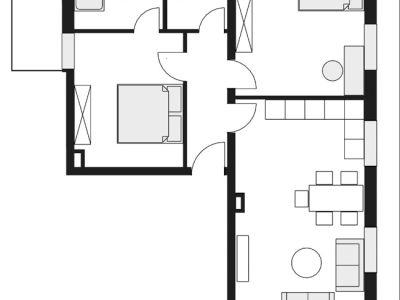Ideal f&uuml;r die Familie! 3 Zimmer Wohnung mit 2 Schlafzimmern, 2 B&auml;dern und Balkon in Essen Bredeney!