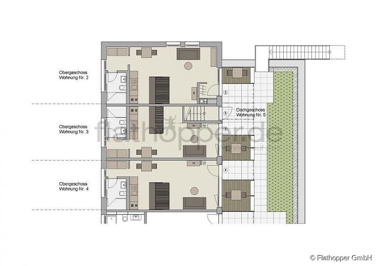 Modernes Apartment mit Dachterrasse in Stuttgart - Plieningen