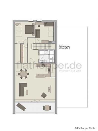 Exklusive, lichtdurchflutete 3,5-Zimmer-Dachgeschoss-Wohnung mit Dachterrasse Stuttgart-Plieningen