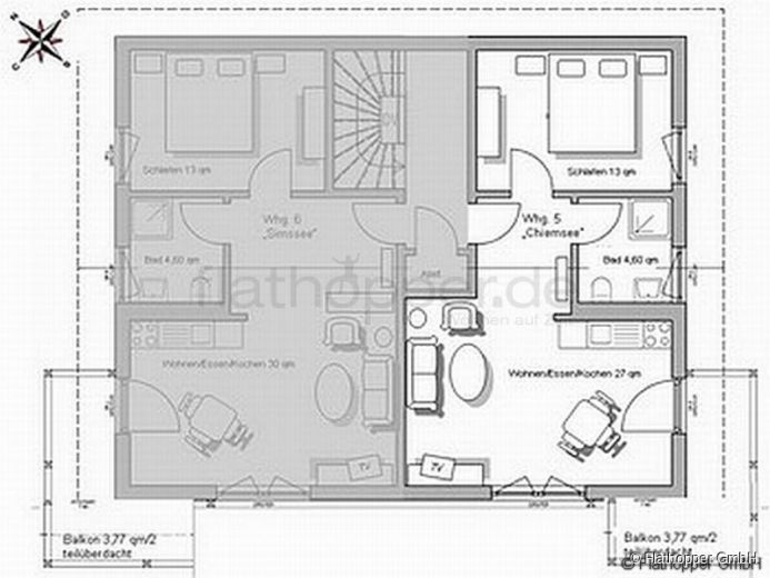 2-Zimmer Wohnung im Studiocharakter mit Balkon in Bad Endorf - Landkreis Rosenheim