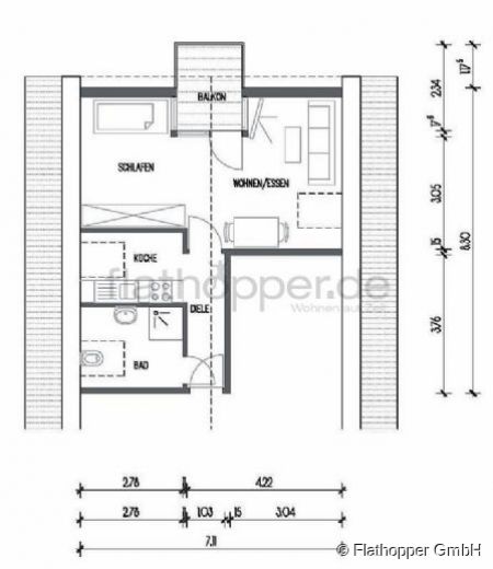 Gro&szlig;z&uuml;giges Apartment mit Balkon und Stellplatz in Rems-Murr bei Stuttgart