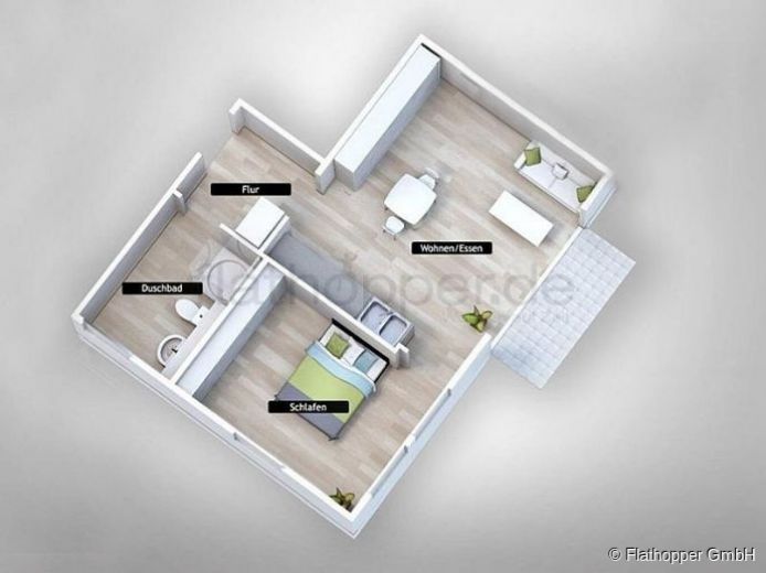 Gem&uuml;tliche 2-Zimmer-Wohnung mit Balkon in Bad Aibling