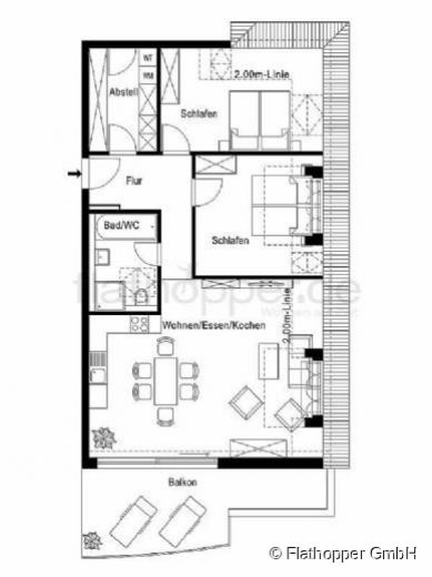 Neubau - einladende, m&ouml;blierte 3-Zimmer-Wohnung mit Dachterrasse -  Bruckm&uuml;hl