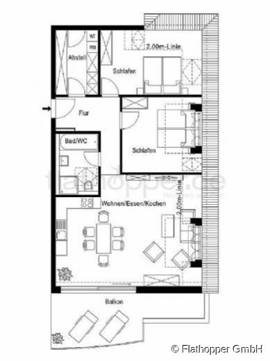 Neubau - einladende, m&ouml;blierte 3-Zimmer-Wohnung mit Dachterrasse -  Bruckm&uuml;hl