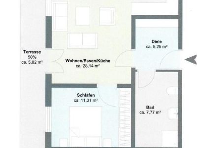 Gem&uuml;tliche 2-Zimmer-Wohnung mit Terrasse im Holzhaus - Baiernrain bei Otterfing