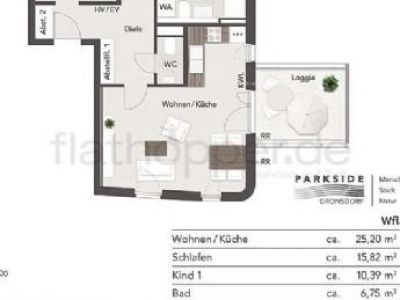 Stilvoll m&ouml;blierte 3-Zimmer-Wohnung mit Loggia - Gronsdorf / Haar - S-Bahn N&auml;he