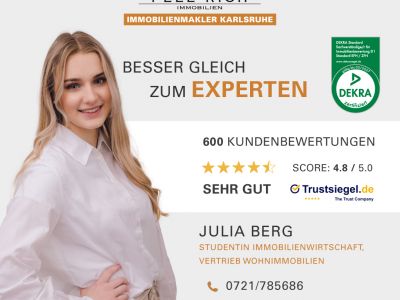 GRÜNRUHE: Geräumige 4-Zi.-Wohnung mit Balkon und Tiefgaragenstellplatz in Durlach-Bergwald zur Miete