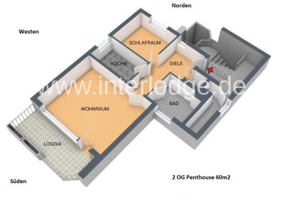 INTERLODGE Möbliertes Penthouse mit 24 Std. Pool, Sauna und Fitness am Yachthafen in Neuss-Gnadental