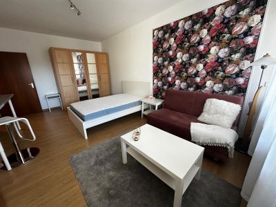 Studio 33qm, komplett möbliert, Nahe Zentrum, mit Küche, Bad, Balkon, KFZ-Stellplatz