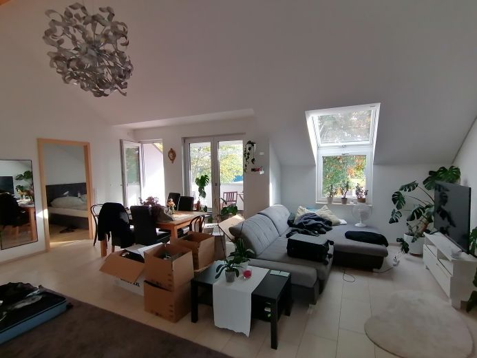 Traumhafte 2 ZW Neubau Dachloftwohnung 69 QM neu möbliert ,Frankfurt,Süd-nähe S-Bahn