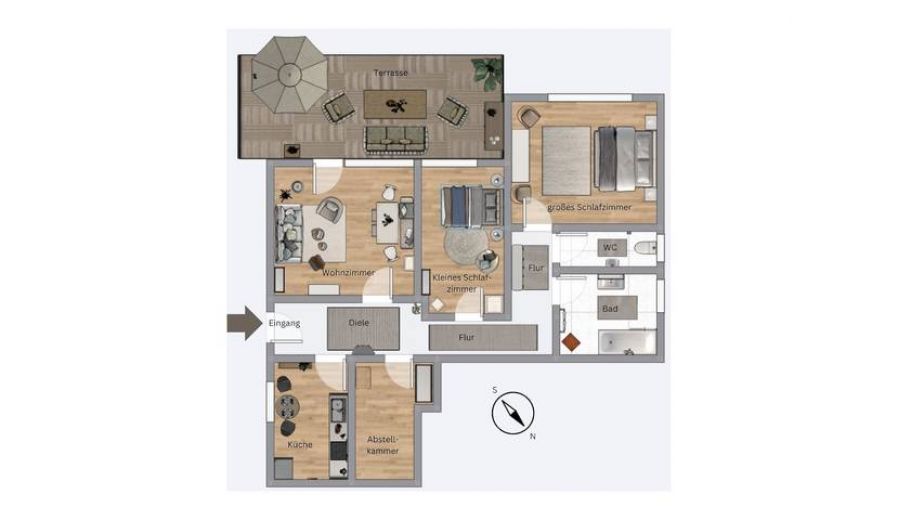 Gemütliche 3-Zimmer Wohnung ab sofort befristet zu vermieten