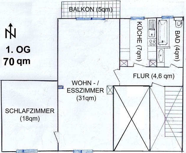 Stilvolle Wohnung auf Zeit in Leverkusen - 70 m²