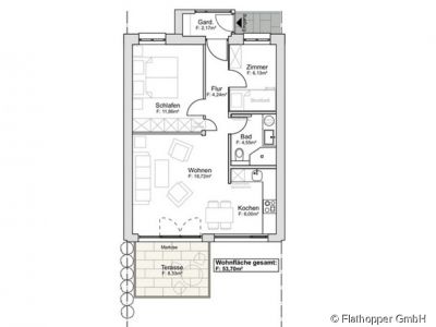 M&ouml;blierte 2,5 Zimmer-Wohnung mit Terrasse in Prien am Chiemsee