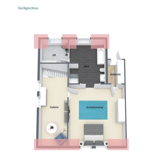 Teilmöblierter 3,5 Zimmer Maisonettetraum mit Balkon