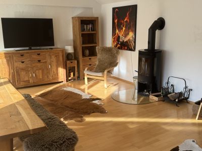 Hochwertige Wohnung voll m&ouml;bliert mit Kamin l&auml;ndlich gelegen mit Top Verkehrsanbindung