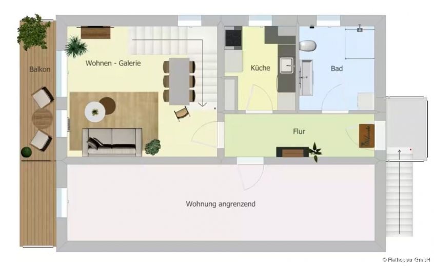 M&ouml;blierte 3-Zimmer-Wohnung mit Balkon in Tuntenhausen
