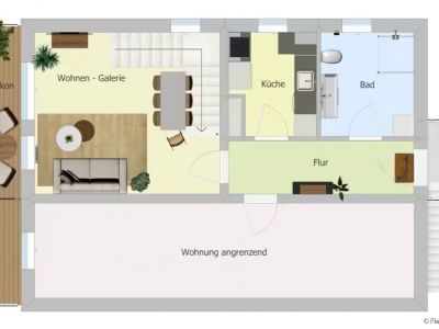 M&ouml;blierte 3-Zimmer-Wohnung mit Balkon in Tuntenhausen