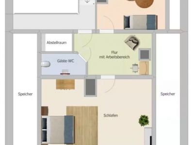 M&ouml;blierte 3-Zimmer-Wohnung mit Balkon in Tuntenhausen