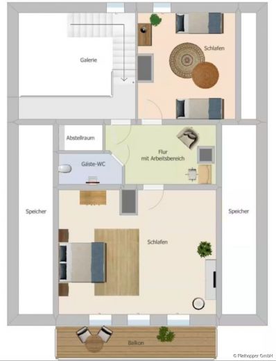 Möblierte 3-Zimmer-Wohnung mit Balkon in Tuntenhausen