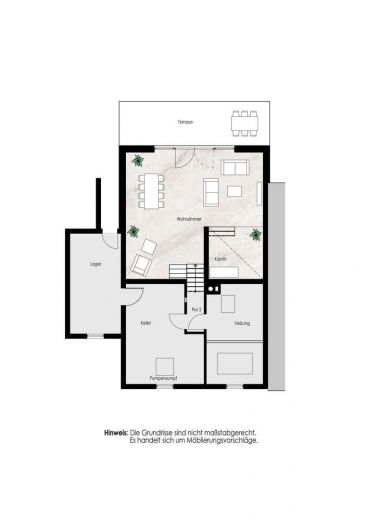 Stilvoller m&ouml;blierter Splitlevel-Bungalow mit Garten