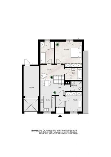 Stilvoller m&ouml;blierter Splitlevel-Bungalow mit Garten