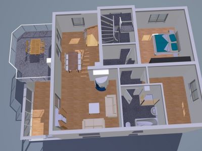 3-Zi-Maisonette mit Kamin und Terrasse