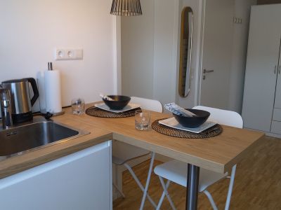 Neue moderne 1 Zi-Wohnung mit excl. Bad und K&uuml;che. Volle Ausstattung mit Klimaanlage. Weingarten bei Karlsruhe.