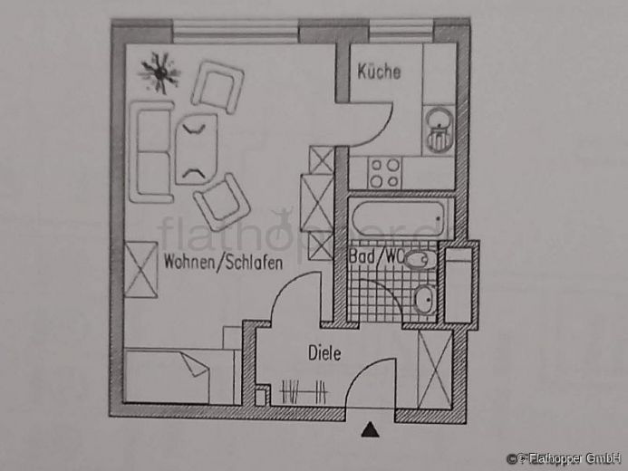 Praktisches Apartment mit separater K&uuml;che in Bogenhausen