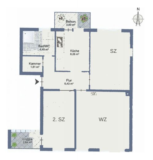 R&uuml;ttenscheider Stern! Sonnige 3 Zimmer Wohnung mit Balkon und Loggia - frisch renoviert -