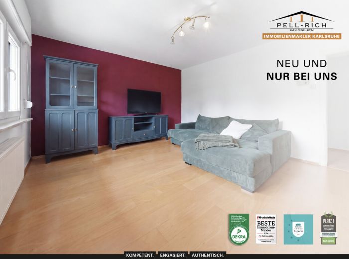 GEM&Uuml;TLICH: Helle 2-Zimmer-Wohnung in ruhiger Lage von Karlsruhe-Knielingen