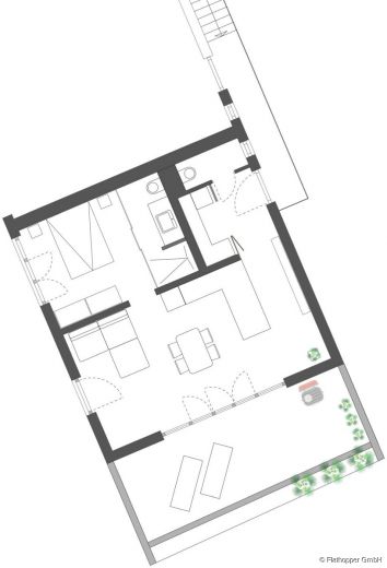 M&ouml;blierte 2-Zimmer-Wohnung mit Dachterrasse in Rosenheim