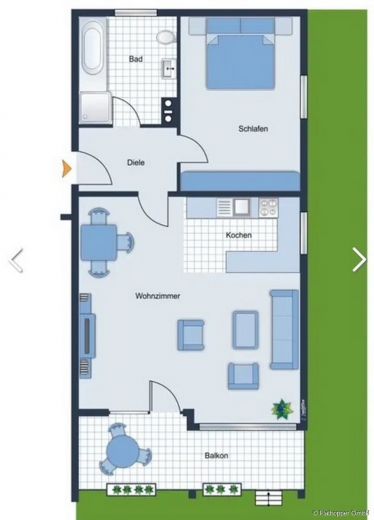 M&ouml;blierte 2-Zimmer-Wohnung in Chieming