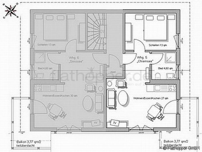 2-Zimmer Wohnung im Studiocharakter mit Balkon in Bad Endorf - Landkreis Rosenheim