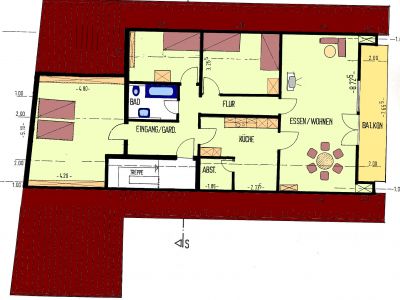 Ruhig gelegene, gro&szlig;z&uuml;gige helle 105 m2 gro&szlig;e Dachgescho&szlig;wohnung