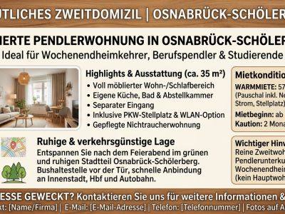 Gem&uuml;tliches Zweitdomizil / M&ouml;blierte Pendlerwohnung